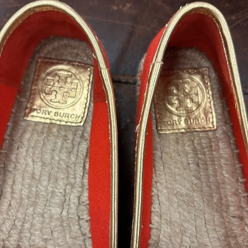 TORY BURCH COCO CALF HAIR APPLIQUÉ ESPADRILLE FLATS Size 6